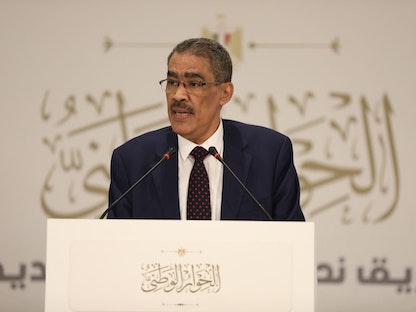 ضياء رشوان نقيب الصحافيين في مصر ومنسق الحوار الوطني خلال مؤتمر صحافي في القاهرة - 5 يوليو 2022 - facebook/National.Dialogue.NTA