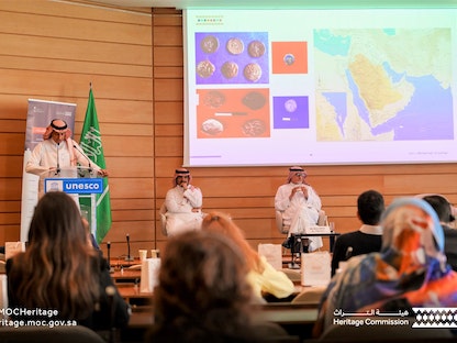 جانب من الندوة العلمية التي نظمتها هيئة التراث السعودية بالتعاون "اليونسكو". 8 يوليو 2023 - heritage.moc.gov.sa