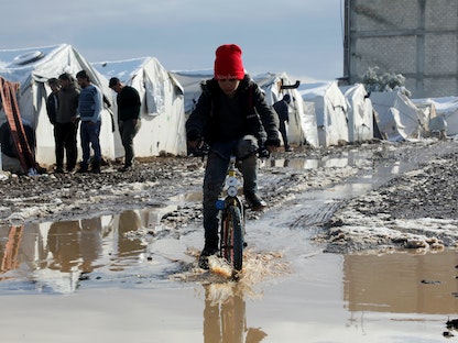 مخيم للنازحين في ريف حلب الشمالي. سوريا. 19 يناير 2022 - REUTERS