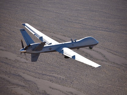 مسيرة أميركية من طراز ريبر "MQ-9" فوق صحراء نيفادا الأميركية - af.mil/