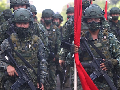 جنود تايوانيون خلال تدريبات عسكرية سنوية، 14 سبتمبر 2021 - REUTERS