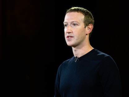 مارك زوكربيرج مؤسس فيسبوك يتحدث في جامعة جورج تاون خلال حوار عن حرية التعبير في واشنطن - 17 أكتوبر 2019 - AFP