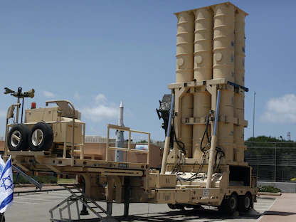 صاروخ اعتراضي من طراز  "آرو-3" معروض في قيادة الدفاع الجوي الإسرائيلية - 12 مايو 2011 - REUTERS