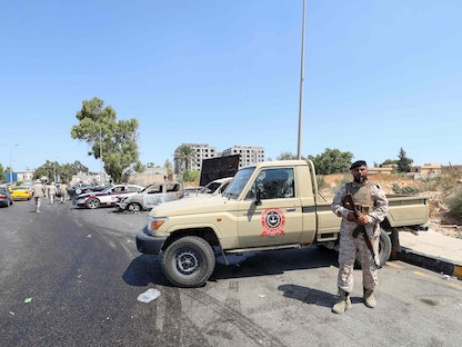 عناصر من "اللواء 444" الليبي في مواقع اشتباكات بطرابلس - 22 يوليو 2022 - AFP