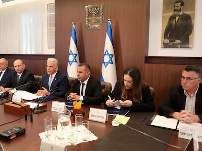 جانب من اجتماع المجلس الوزاري الإسرائيلي المصغر في القدس-31 يوليو 2022 - REUTERS