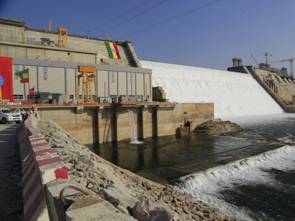 سد النهضة على نهر النيل بمنطقة بني شنقول في ولاية جوموز بإثيوبيا. 19 فبراير 2022 - AFP