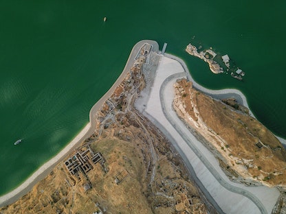 صورة جوية لسد ليسوتو التركي الواقع على نهر دجلة - AFP