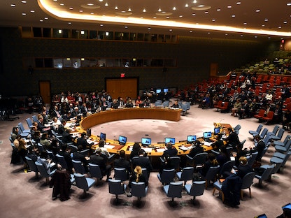 أحد اجتماعات مجلس الأمن الدولي التابع للأمم المتحدة - 12 فبراير 2020 - AFP