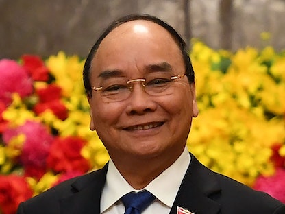 الرئيس الفيتنامي المستقيل نجوين شوان بالقصر الرئاسي في هانوي- 1 نوفمبر 2022 - AFP