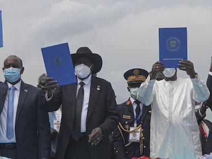 جانب من توقيع اتفاق السلام في جوبا بين الحكومة السودانية الانتقالية وتحالف "الجبهة الثورية" 3 أكتوبر 2020 - AFP