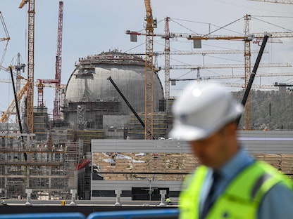 أعمال الإنشاء في محطة "أكويو" النووية جنوبي تركيا. 26 أبريل 2023 - AFP