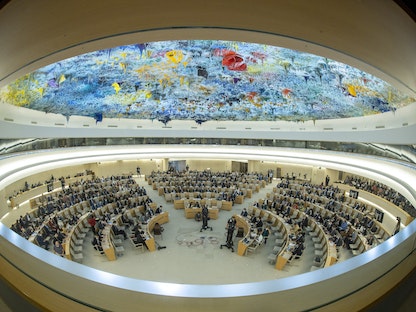 مجلس حقوق الإنسان في الأمم المتحدة بجنيف ، سويسرا خلال جلسة سابقة - 12 سبتمبر 2022 - REUTERS