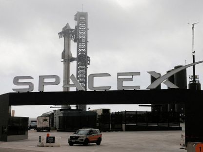 صاروخ "ستارشيب" التابع لشركة "سبيس إكس" يستعد للإطلاق من قاعدة "ستاربايس" في ولاية تكساس الأميركية. 13 مارس 2024 - Reuters