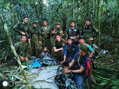 الأطفال الأربعة الذين تم العثور عليهم في الأمازون. كولومبيا. 09 يونيو 2023 - via REUTERS
