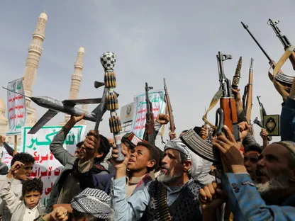 مظاهرات لأنصار الحوثيين في صنعاء باليمن. 23 مايو 2025 - REUTERS