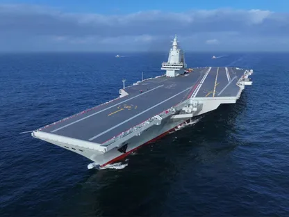 صورة غير مؤرخة لحاملة الطائرات الصينية Fujian - Chinese MoD
