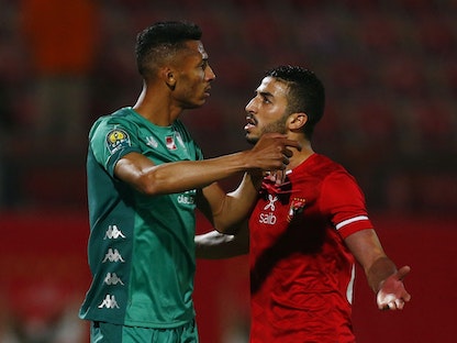 من مباراة الأهلي والرجاء المغربي في ذهاب ربع نهائي دوري أبطال إفريقيا - REUTERS