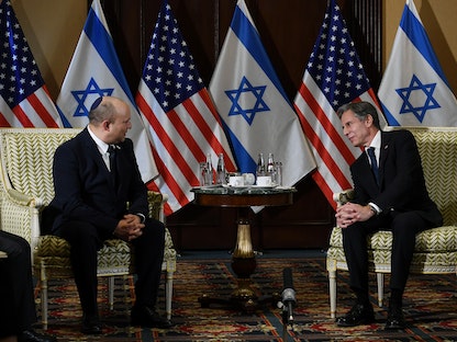 وزير الخارجية الأميركي أنتوني بلينكن يلتقي برئيس الوزراء الإسرائيلي نفتالي بينيت في واشنطن-  25 أغسطس 2021 - REUTERS