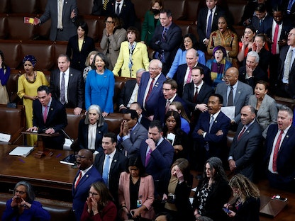 أعضاء مجلس النواب الأميركي خلال جلسة في العاصمة واشنطن أخفقت في اختيار رئيس جديد للمجلس. 5 يناير 2023 - REUTERS