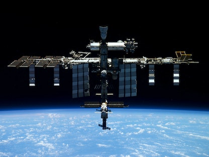 محطة الفضاء الدوليةتم تصويرها من المركبة الفضائية "سويوز إم إس -19" - 20 أبريل 2022 - via REUTERS