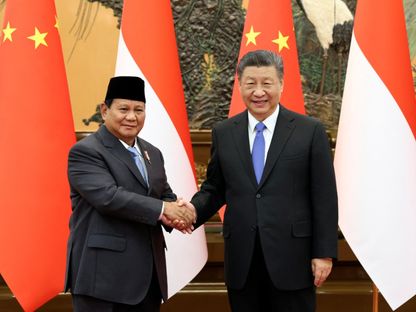 الرئيس الصيني شي جين بينج يستقبل نظيره الإندونيسي برابوو سوبيانتو في بكين، 1 أبريل 2024 - Reuters