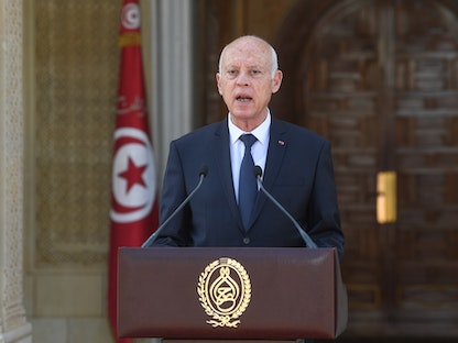 الرئيس التونسي قيس سعيد يحضر موكب الاحتفال بالذكرى السادسة والستين لتأسيس الجيش الوطني - 24 يونيو 2022 - facebook/Presidence.tn