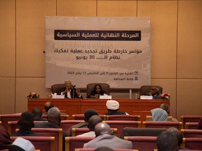 انطلاق أعمال مؤتمر خارطة طريق تجديد عملية تفكيك نظام الرئيس السابق عمر البشير في السودان. 9 يناير 2022 - twitter/sudanagreement
