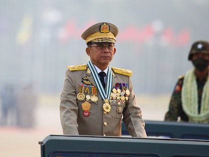 قائد المجلس العسكري في ميانمار الجنرال مين أونغ هلاينغ يحتفل بالذكرى الـ 76 لتأسيس الجيش الوطني - REUTERS