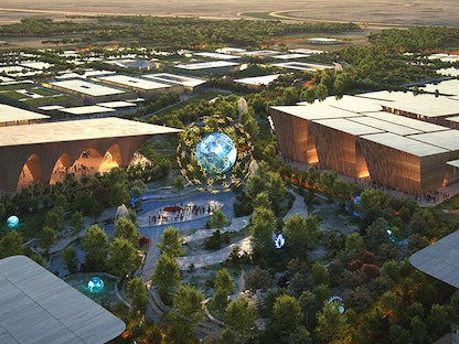 صورة توضيحية تظهر جانباً من الموقع المستقبلي لمعرض "إكسبو الرياض 2030" - الشرق