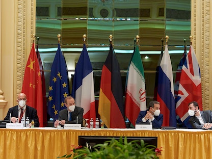 جانب من محادثات فيينا بين إيران والقوى العالمية لإحياء الاتفاق النووي - via REUTERS