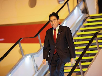 رئيس الوزراء الياباني فوميو كيشيدا خلال زيارته لأستراليا- 21 اكتوبر 2022 - REUTERS
