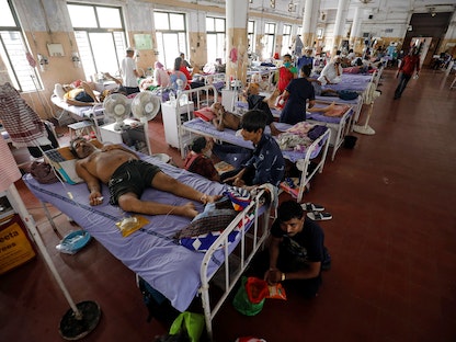 جناح مخصص لعلاج مرضى مصابين بالفطر الأسود في مستشفى بولاية أحمد آباد الهندية - REUTERS