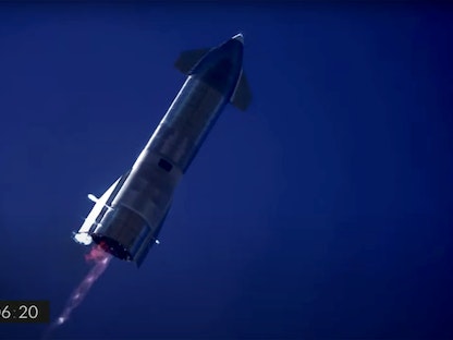 نموذج صاروخ "ستارشيب" التجريبي خلال اختبارات تحليقه - REUTERS
