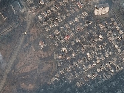 صورة التقطت بواسطة الأقمار الاصطناعية تظهر دماراً في مدينة ماريوبِلْ - REUTERS