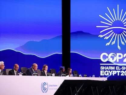 المؤتمر الصحافي الختامي لمؤتمر المناخ (COP 27) في مدينة شرم الشيخ المصرية - 20 نوفمبر 2022 - REUTERS