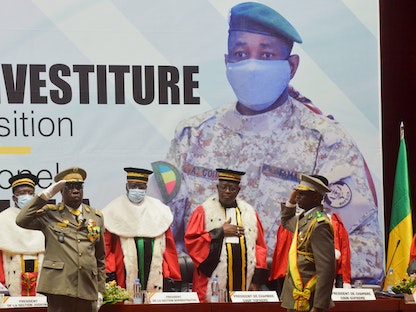 مراسم تنصيب العقيد أسيمي جويتا رئيساً مؤقتاً لمالي - باماكو - مالي - 7 يونيو 2021 - REUTERS
