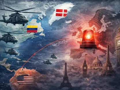 قلق أوروبي من تحركات ترمب في فنزويلا وتهديداته نحو جرينلاند، صورة منشأة بالذكاء الاصطناعي - Asharq