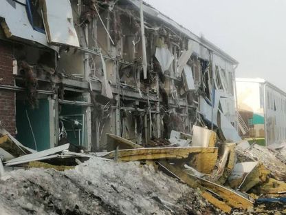 آثار الدمار إثر هجوم بمسيرات أوكرانية على جمهورية تتارستان في روسيا. 2 أبريل 2024 - Reuters