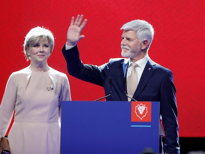 المرشح الرئاسي التشيكي بيتر بافيل عقب إغلاق مراكز الاقتراع للانتخابات الرئاسية في براج. 28 يناير 2023 - REUTERS