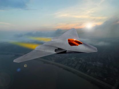 مفهوم تقريبي لمقاتلة الهيمنة الجوية من الجيل التالي (NGAD) في صورة غير مؤرخة من موقع "air and spaceforces". - www.airandspaceforces.com