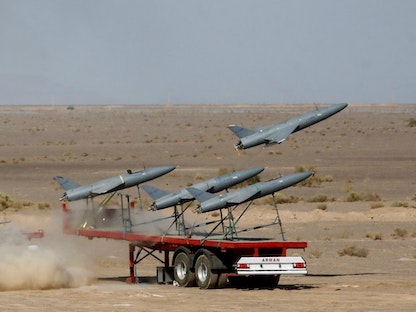 طائرات إيرانية مسيرة نشرها الجيش الإيراني في 24 أغسطس 2022 - via REUTERS