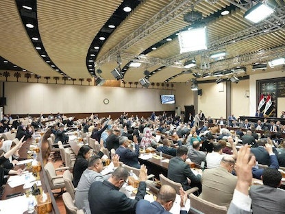 جانب من جلسة التصويت داخل البرلمان العراقي. 20 مارس 2023 - "واع"