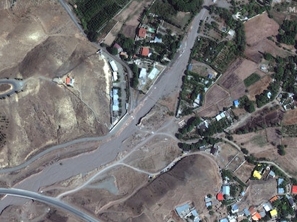 صورة عبر الأقمار الصناعية التقطتها شركة "ماكسار تكنولوجيز" تظهر ما يعتقد أنه منشأة سنجاريان النووية في إيران، 15 أكتوبر 2020 - AFP