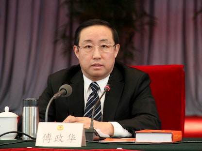 وزير العدل الصيني السابق  فو شينجوا خلال اجتماع في بكين - 17 يناير 2011 - REUTERS