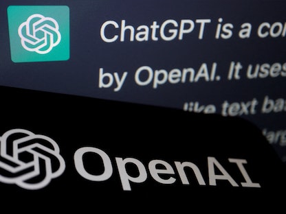 شعار شركة "OpenAI" المطورة لمنصة ChatGPT، في 9 فبراير 2023 - REUTERS