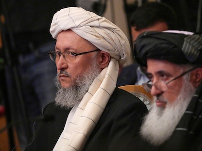 رئيس وفد طالبان في محادثات "صيغة موسكو" عبد السلام حنفي نائب رئيس وزراء الحركة - 20 أكتوبر 2021 - REUTERS
