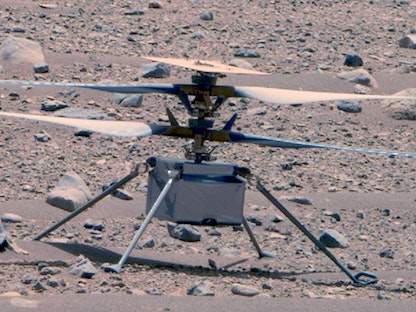 مروحية "إنجينويتي" التي أطلقتها وكالة الفضاء الأميركية "ناسا" لاستكشاف المريخ. - twitter/NASAJPL/
