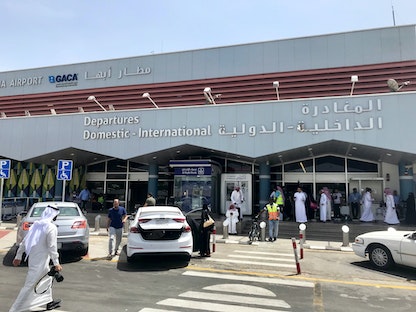 مدخل مطار أبها الدولي في السعودية بعد تعرضه لهجوم من قبل جماعة الحوثي - 10 فبراير 2021 - REUTERS