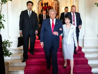 الرئيس الأميركي دونالد ترمب ورئيسة الوزراء اليابانية ساناي تاكايشي في قصر أكاساكا بطوكيو. 28 أكتوبر 2025 - whitehouse