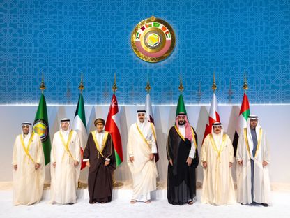 القادة المشاركون في قمة مجلس التعاون الخليجي  في دورته الـ44 المنعقدة بالعاصمة القطرية الدوحة. 5 ديسمبر 2023 - @GCCSG